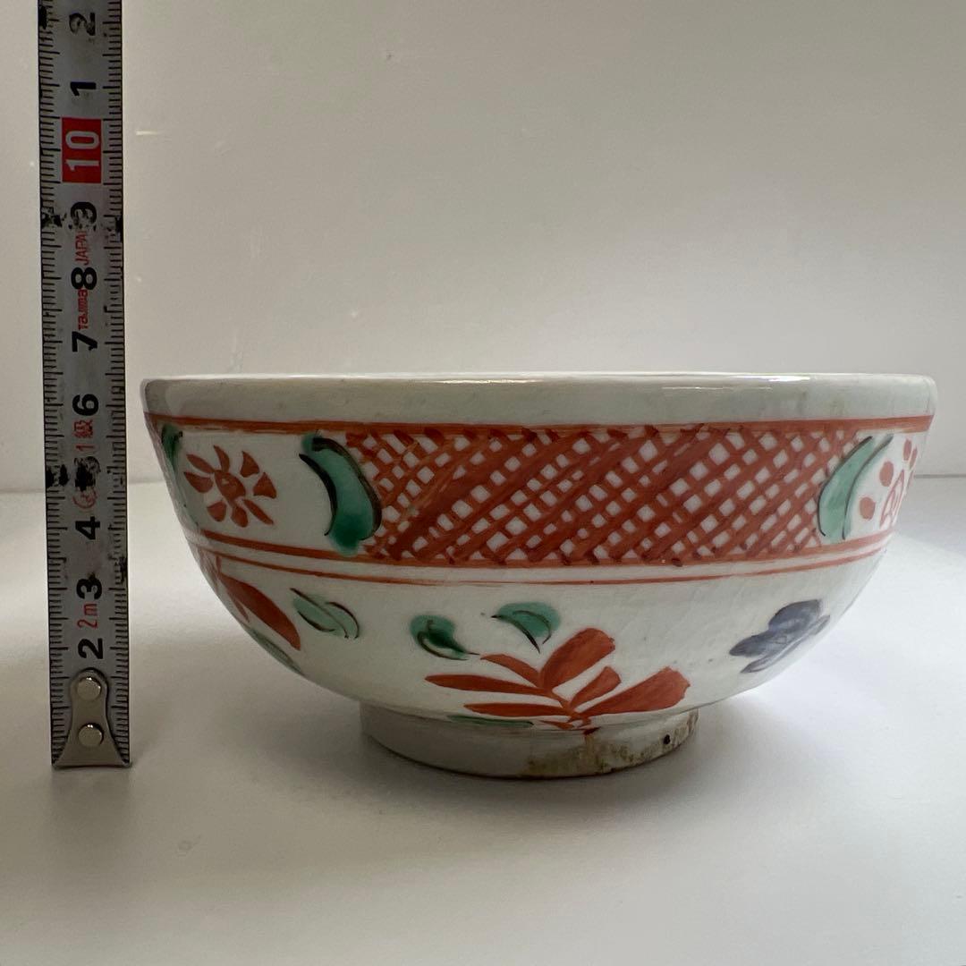 中国明時代　呉州赤絵茶碗　木箱付　口径13.5㎝　東Y7-0709⭐︎2Fタトコ