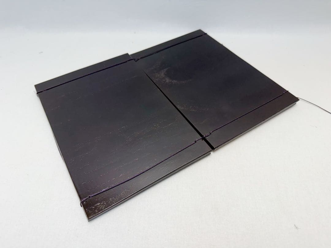 未使用 茶道具 木製溜塗 器据 と 桐 和敬板 うぐいす針3点セット 元箱