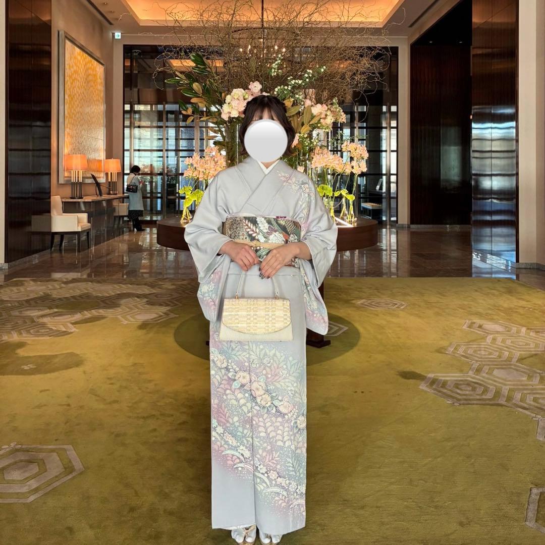 訪問着３点辻が花　卒業式　入学式　お宮参り【訪問着、袋帯、帯締め】