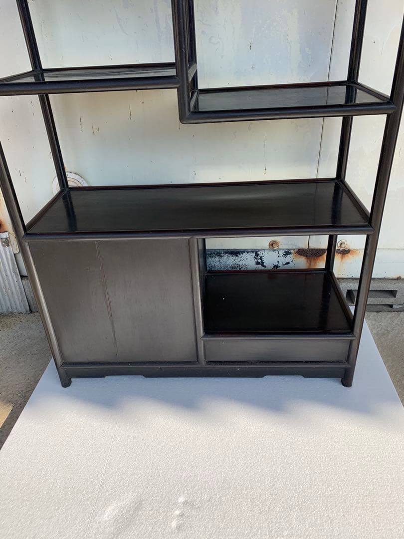 中国家具 古玩 古紫檀 古唐木 雷門 小ぶり 茶棚 無垢材