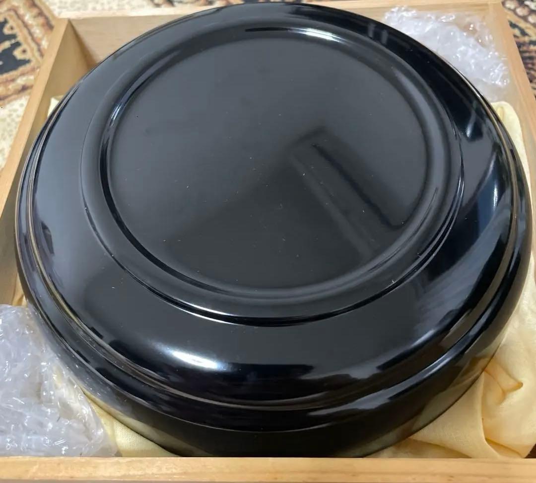 金箔の漆器　末広鉢　21cm 未使用 箱付き 美品　伝統工芸　ゴールド　菓子入れ