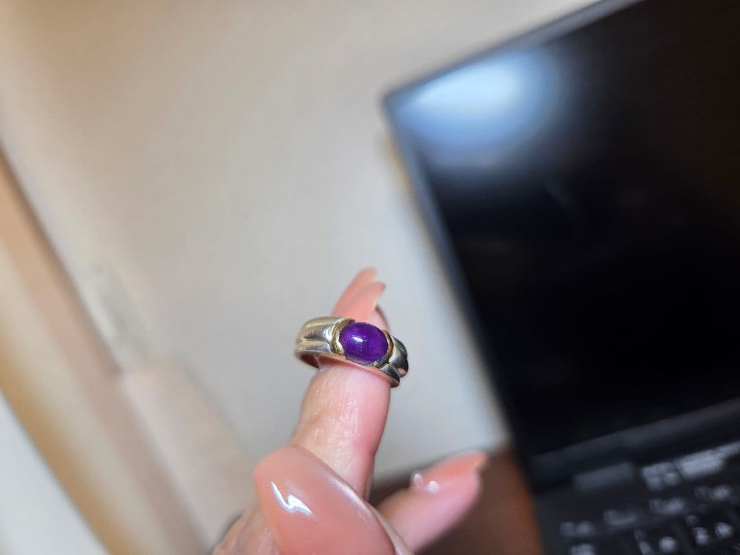 【お年玉お値下げ中】オールドティファニー　アメジストリング　 7号