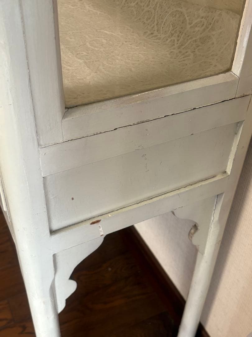 医療用棚　アンティーク　白　ドクターキャビネット