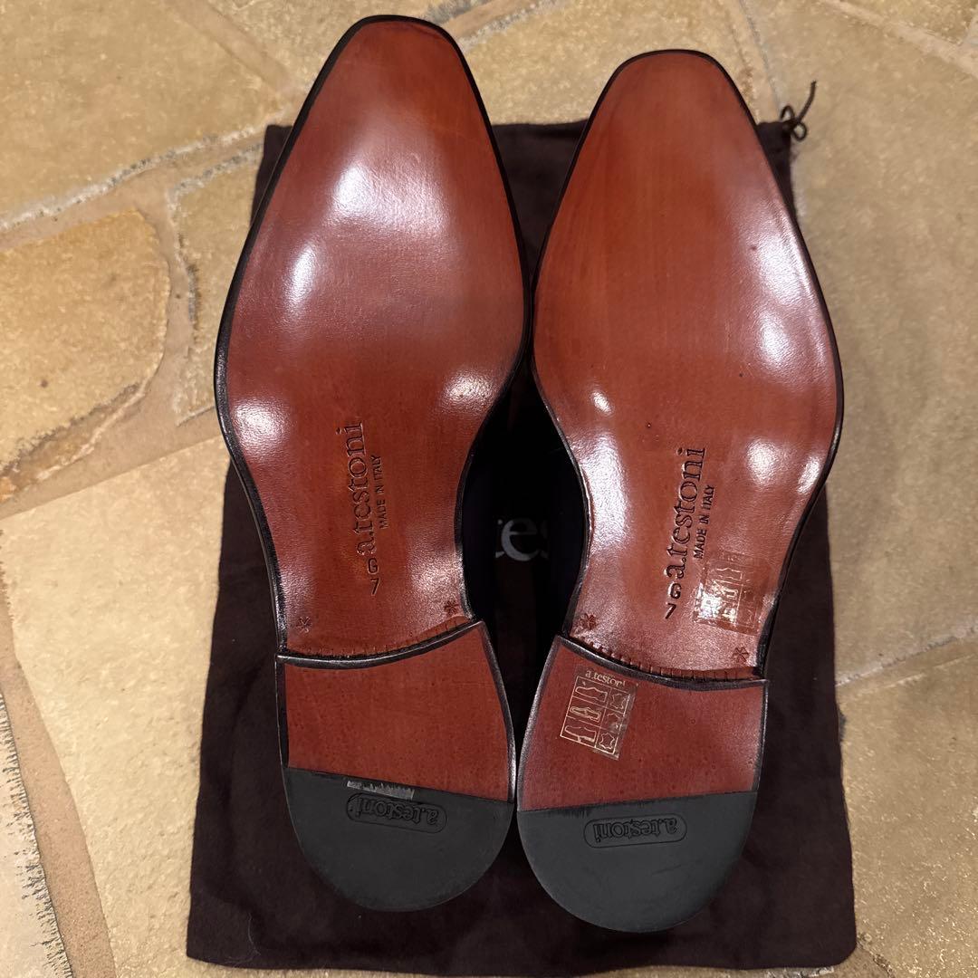 a.testoni⭐️美品・未使用⭐️ネイビー レザー ドレスシューズ