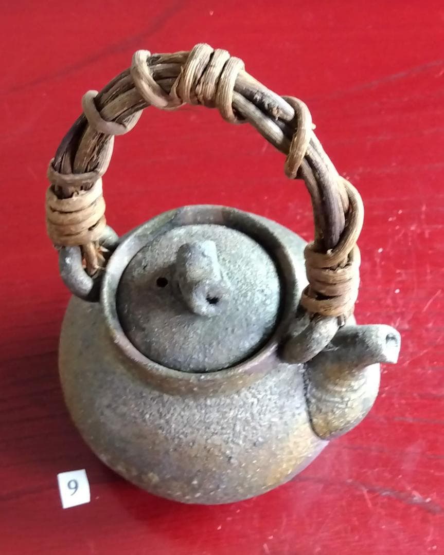 越前焼名工　村島　順　【鮎陶房】急須代表的作家逸品自然灰釉究極美蔓手持ち急須酒器