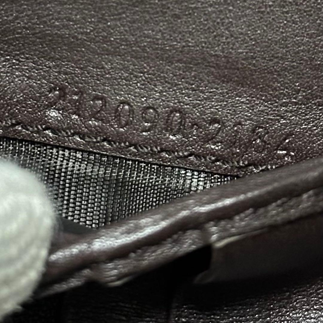 GUCCI グッチ　折り財布　メタルロゴ　Wホック　ブラウン　グッチシマ　GG