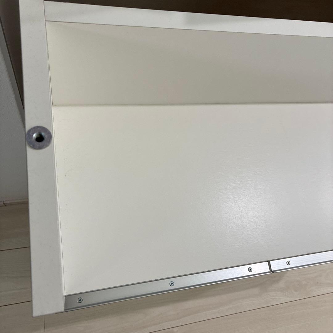 美品　日本製　オガモク　カウンター下収納　引き出し収納　スリム　ホワイト①