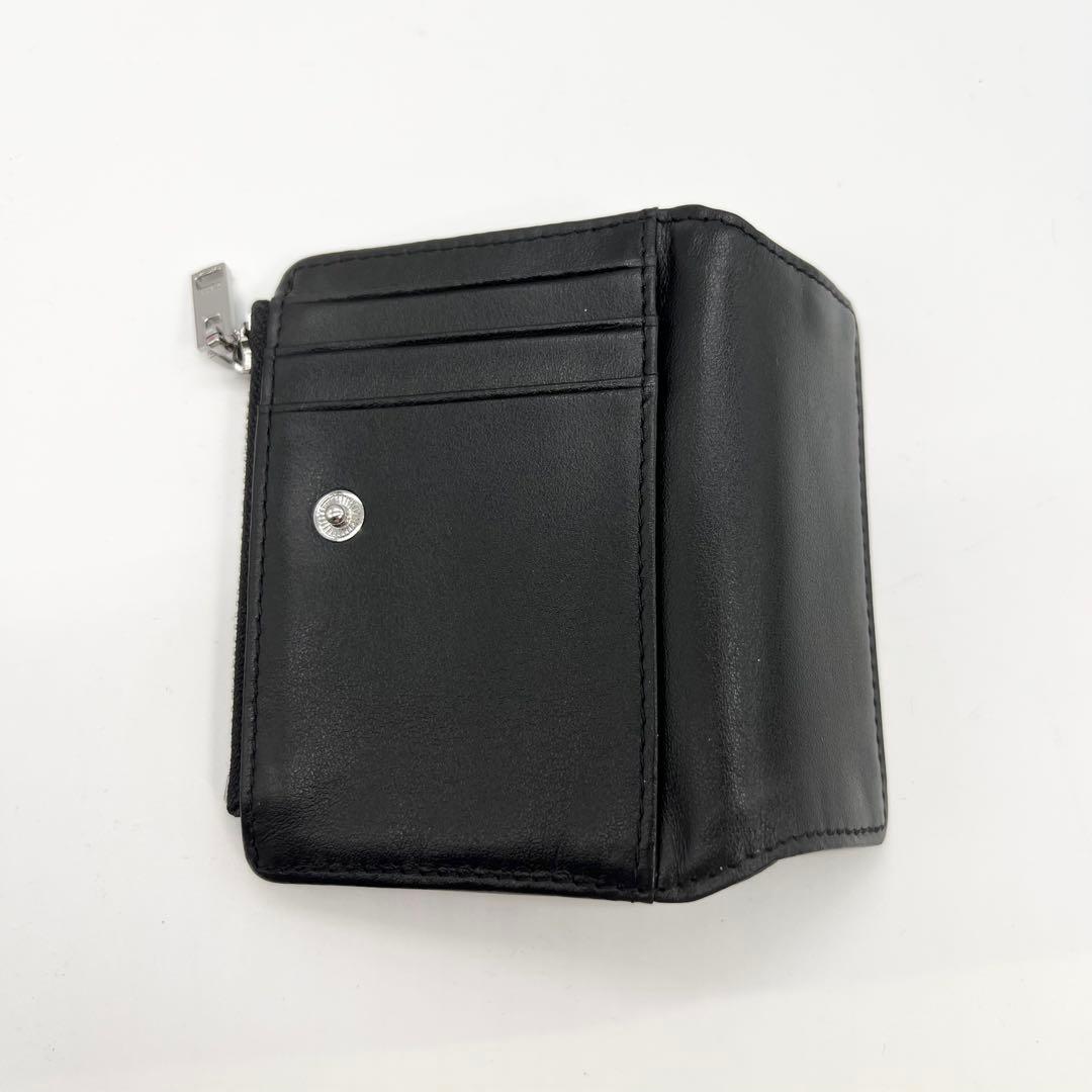 近年モデル✨DIESEL　二つ折り財布　Dロゴ　レザー　ブラック　ミニポーチ付き
