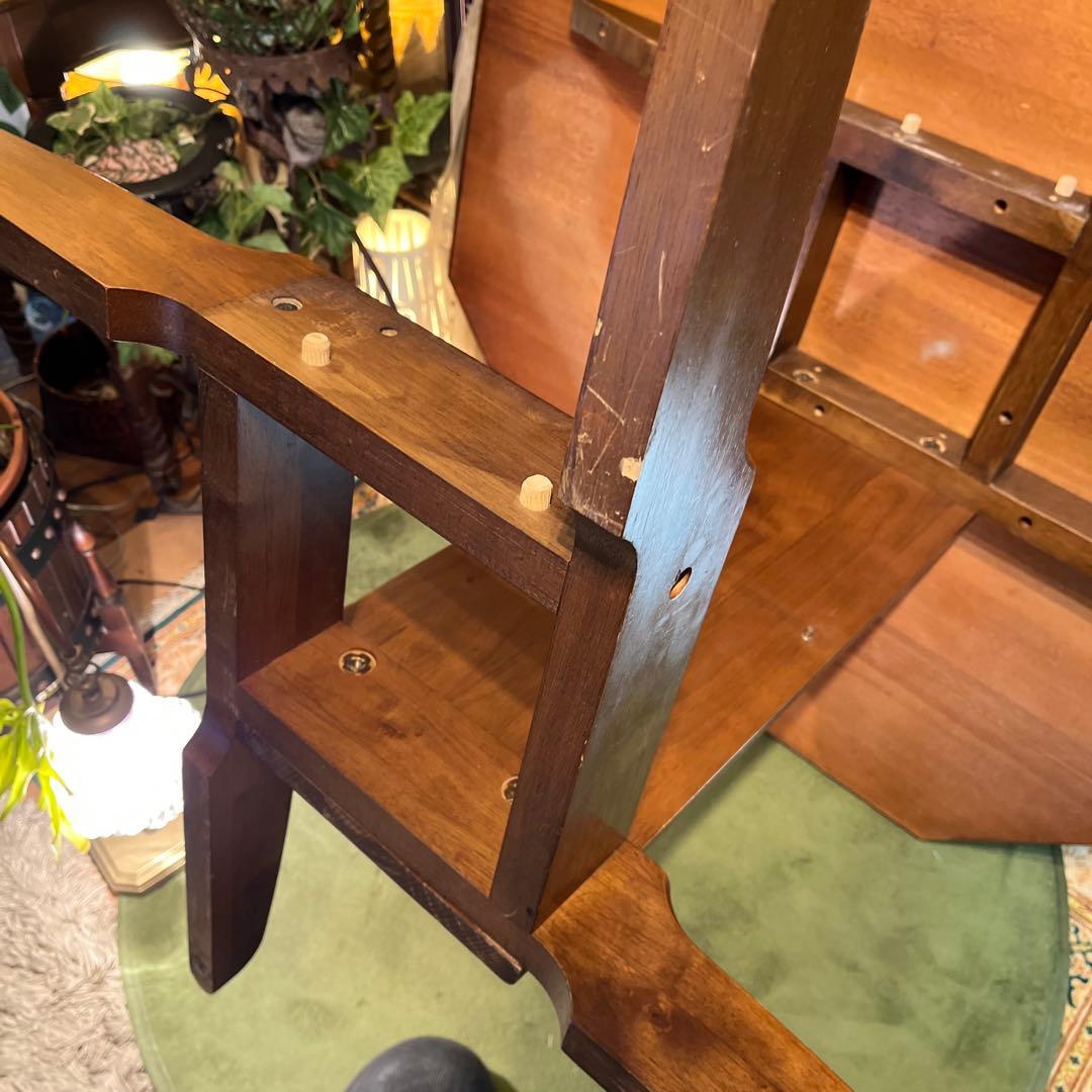 Sale ヴィンテージ オーク　８角　収納付き　ラウンドテーブル