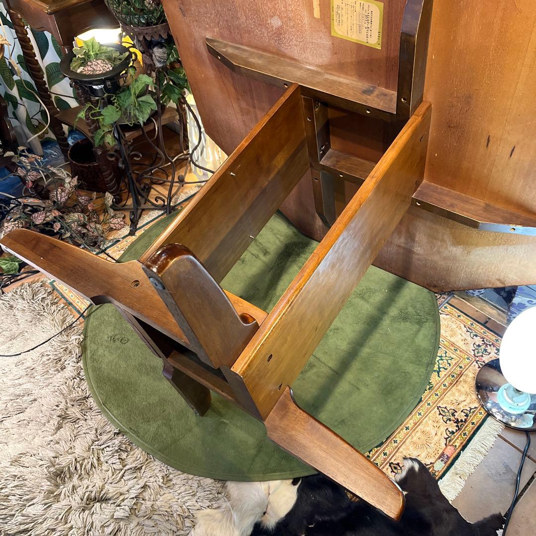 Sale ヴィンテージ オーク　８角　収納付き　ラウンドテーブル