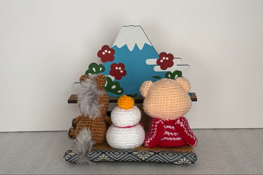 あみぐるみ　お正月飾リ　ぶたさん　【ゆっこ】 ハンドメイド