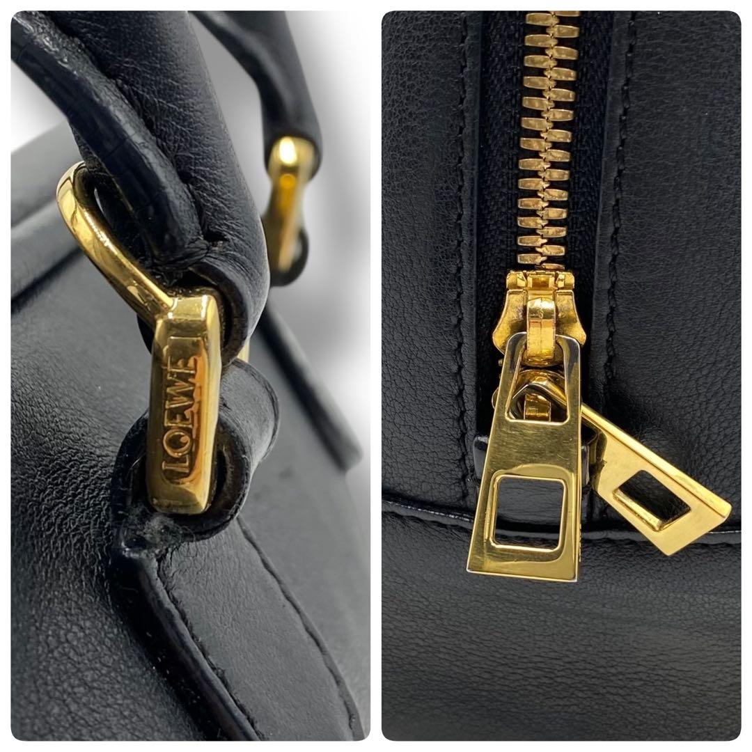 美品 LOEWE ロエベ アマソナ23 アナグラム レザー 2WAY バッグ 黒