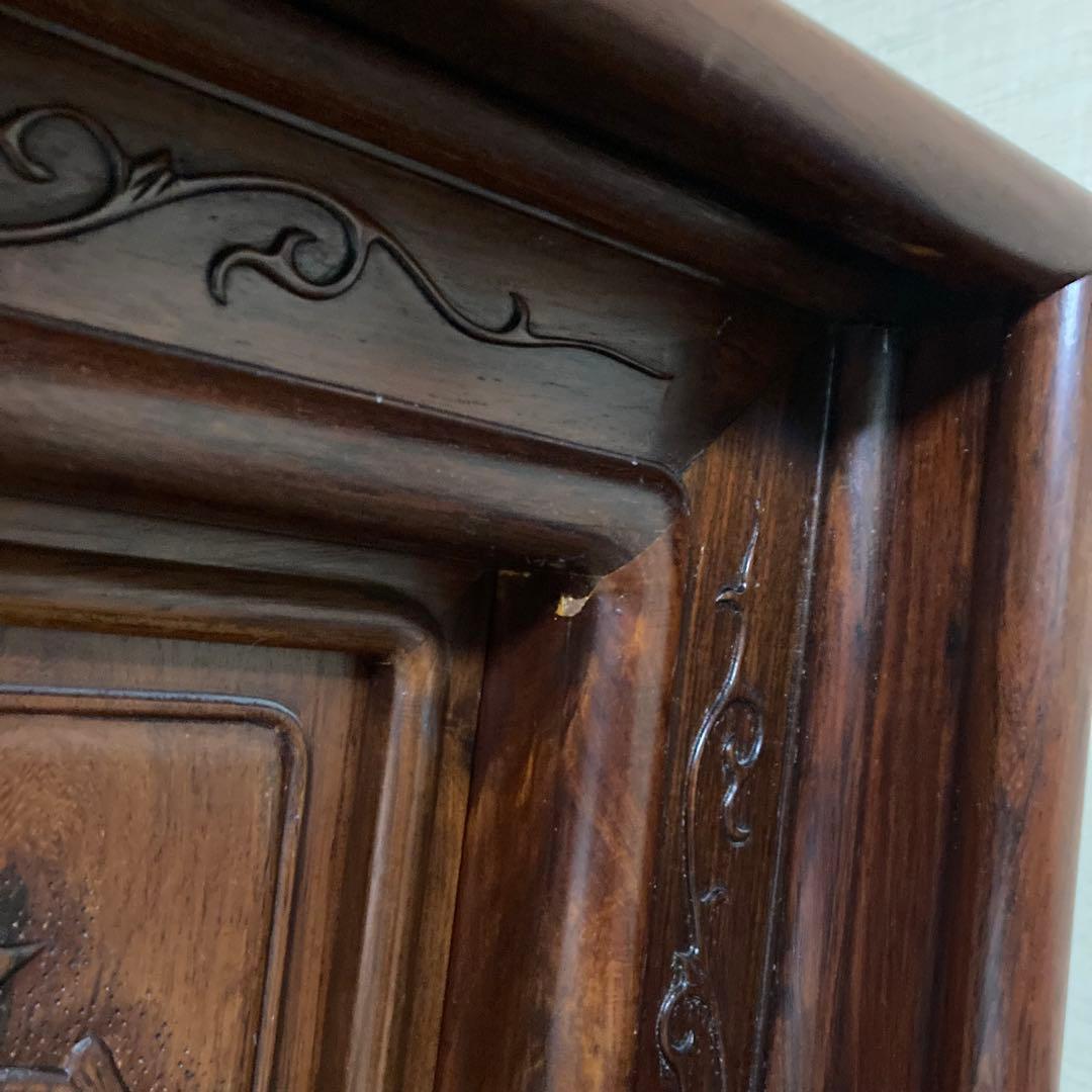 唐木家具 茶箪笥 飾り棚 違い棚 紫檀調 昭和レトロ ビンテージ 送料込み