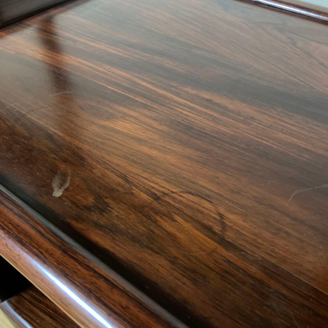 唐木家具 茶箪笥 飾り棚 違い棚 紫檀調 昭和レトロ ビンテージ 送料込み