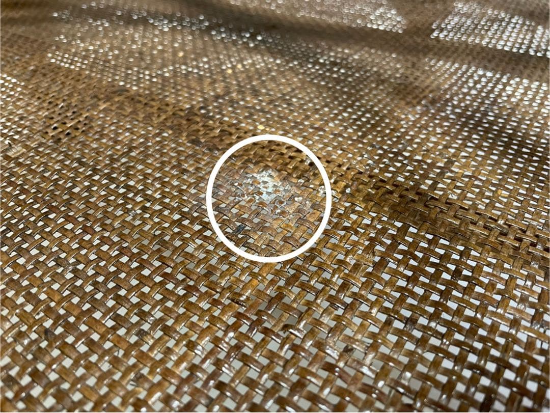 ラタン キャスター付き ガラステーブル コーヒーテーブル アジアン ビンテージ