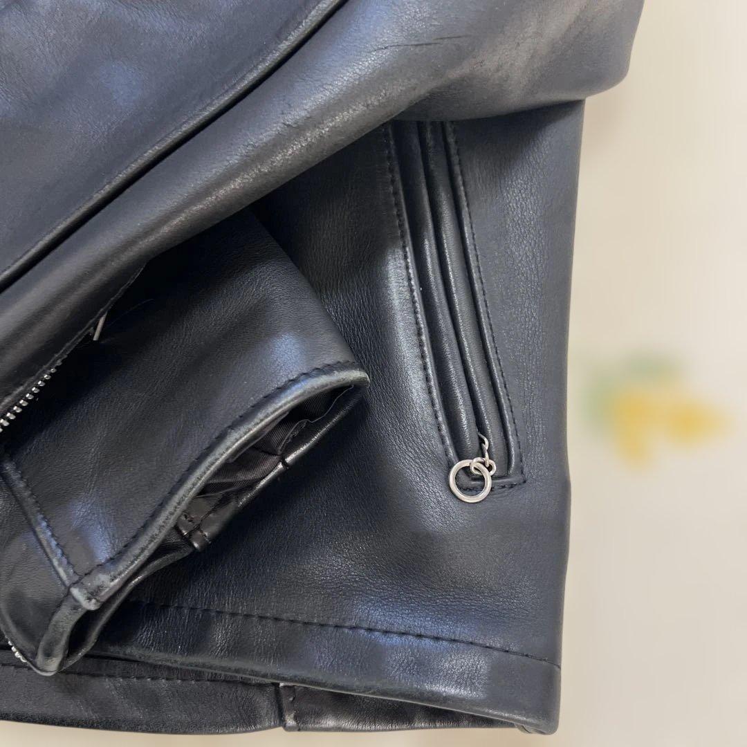 【ゆう】Schott 642 ブラックレザー シングルライダース 36