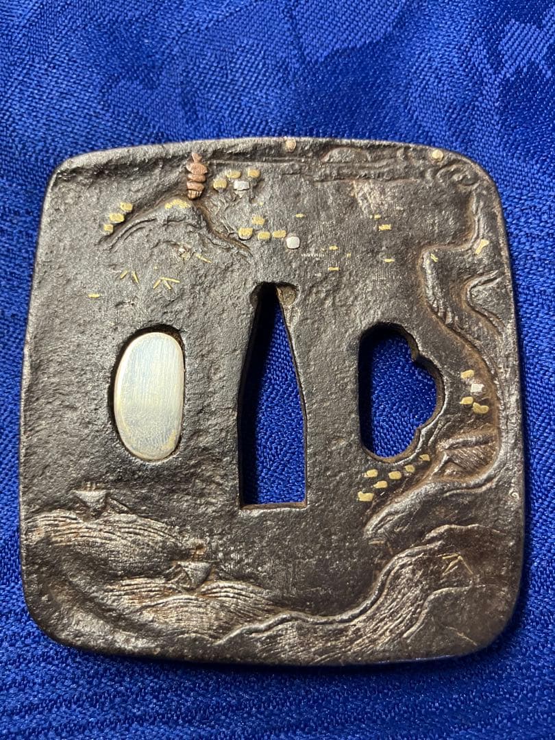 自然の風景 鍔(つば) 約6.5cm 鉄鍔