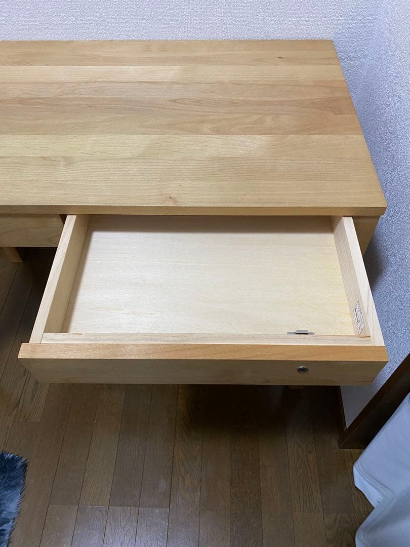 木製シンプルデザインテーブル 引き出し付き