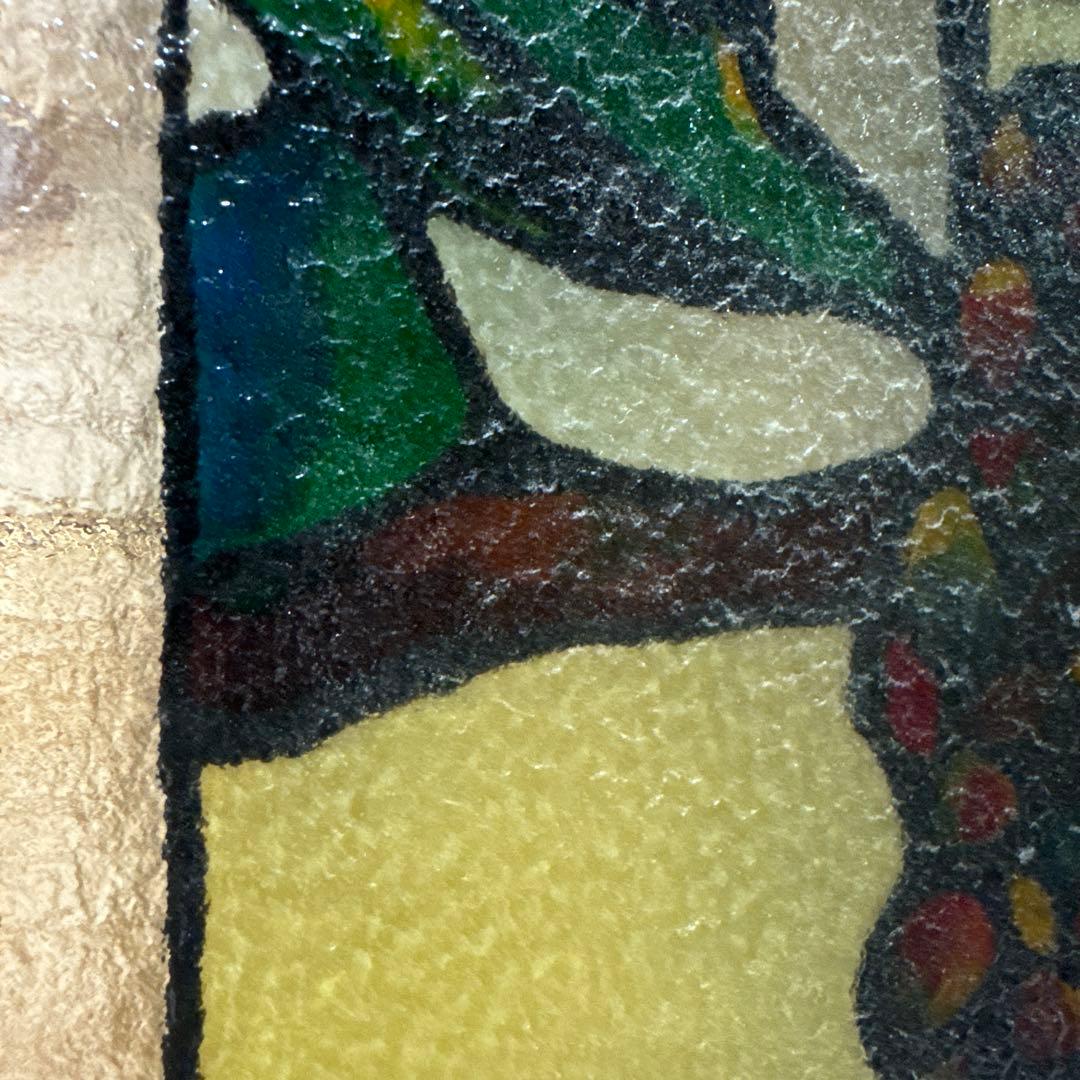 アンティーク　ステンドグラス？パネル　一枚板ガラス