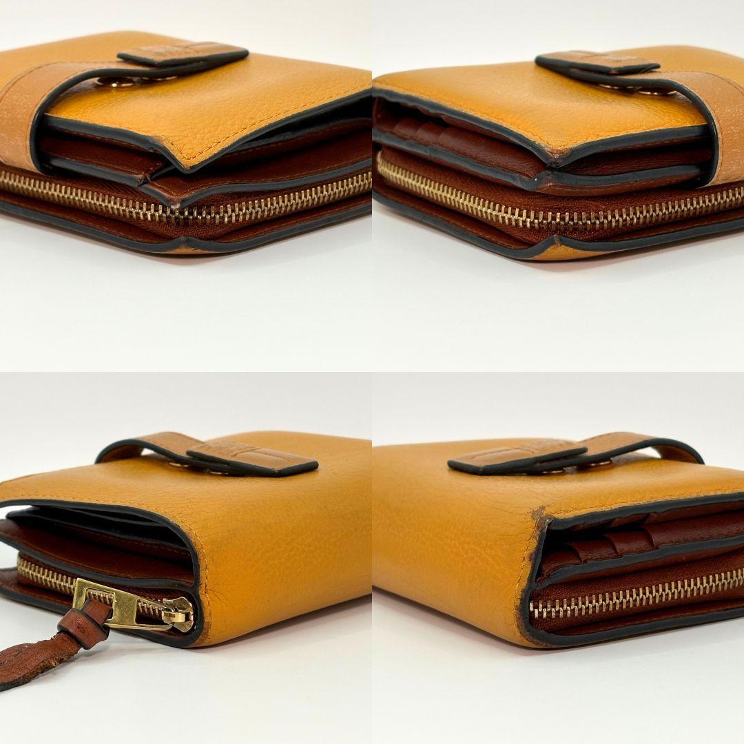 ロエベ　アナグラム コンパクト ジップウォレット 二つ折り財布　ブラウン