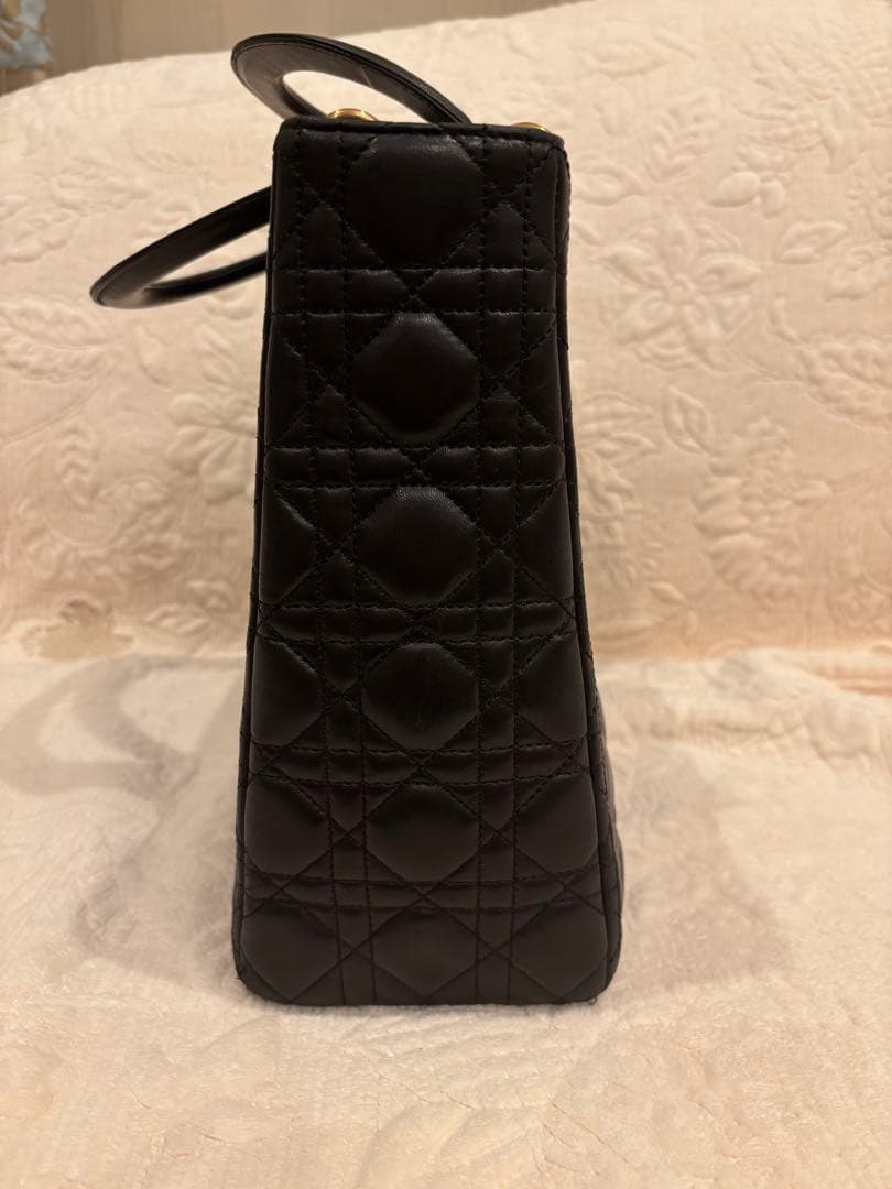 クリスチャンディオール レディディオール ハンドバッグ カナージュ 黒