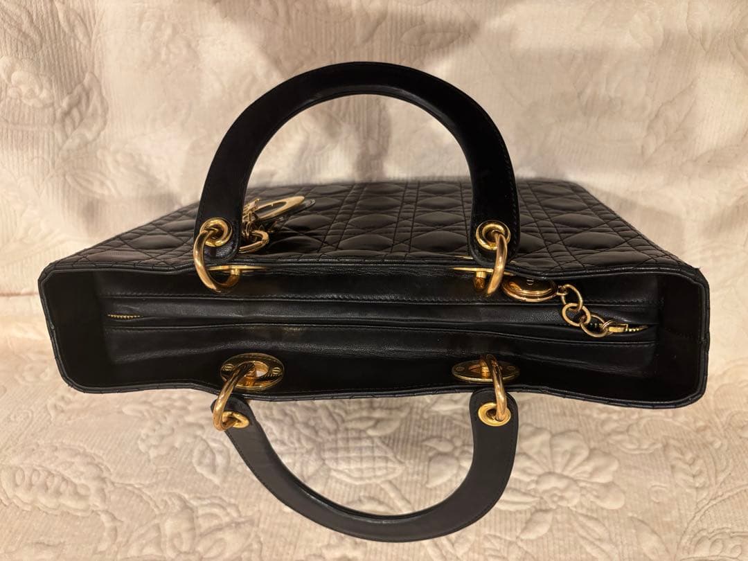 クリスチャンディオール レディディオール ハンドバッグ カナージュ 黒