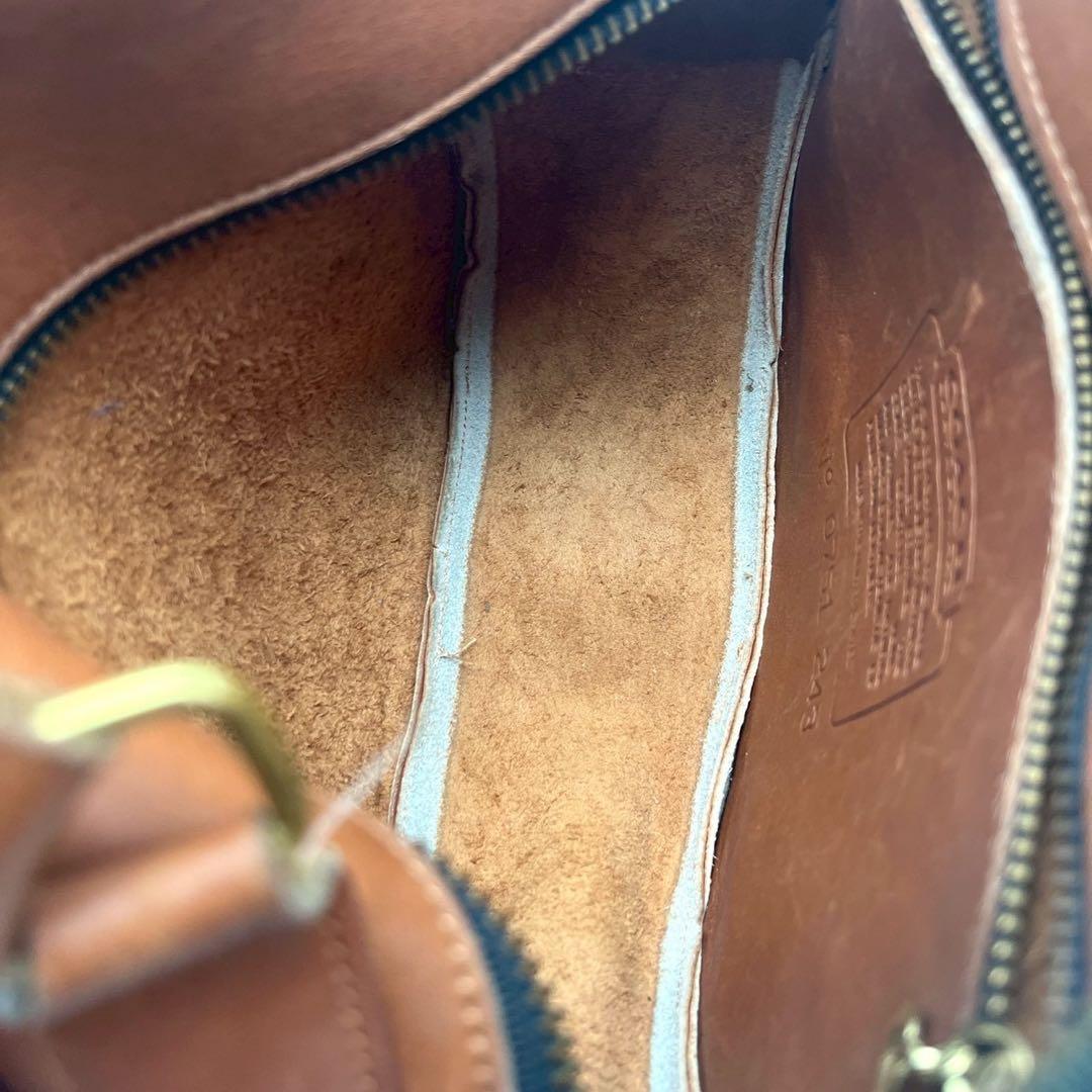 COACH オールドコーチ 丸型 ショルダーバッグ キャンティーン レザー　茶