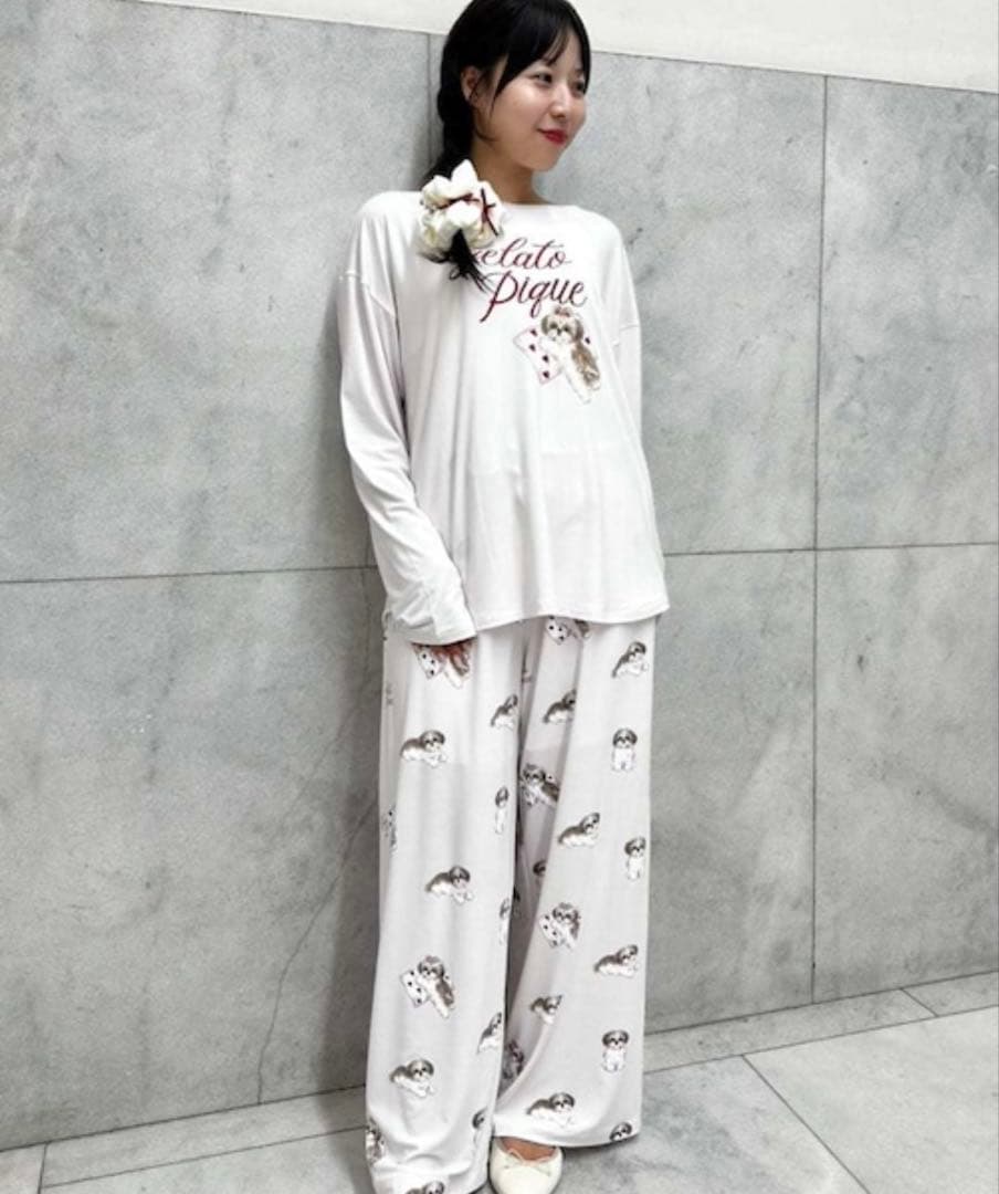 ＊未開封＊シーズー ワンポイント ロンT シーズー柄 ロングパンツ 上下セット