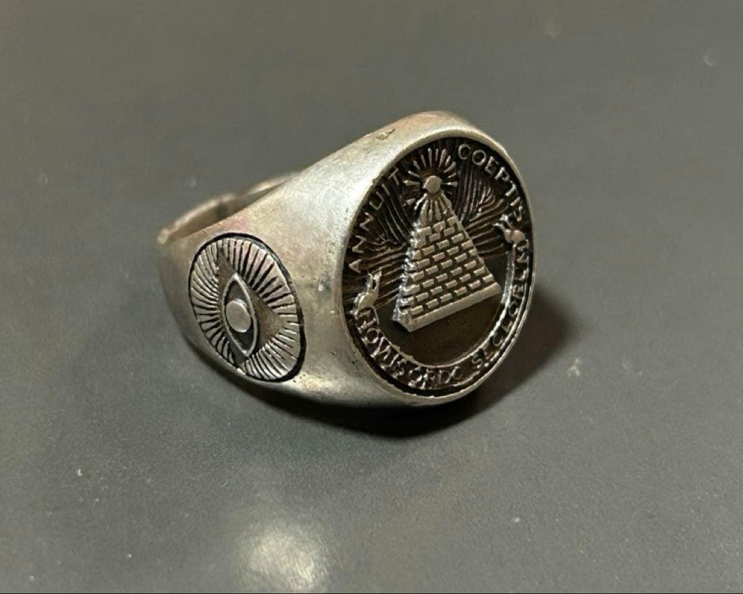【シルバー925】フリーメイソン　ヴィンテージ　シグネットリング（80s）