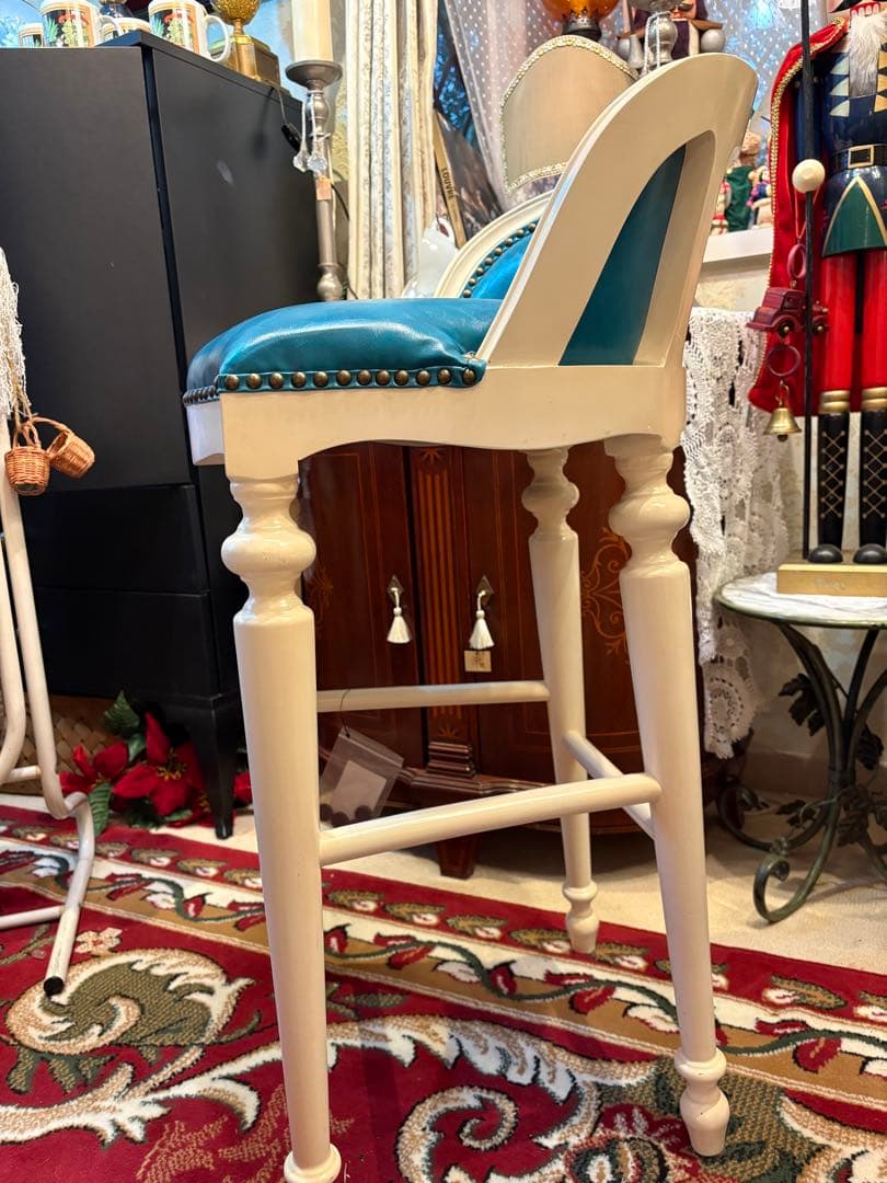 最終値下！ヴィンセント　ターコイズブルー　ハイチェア￼