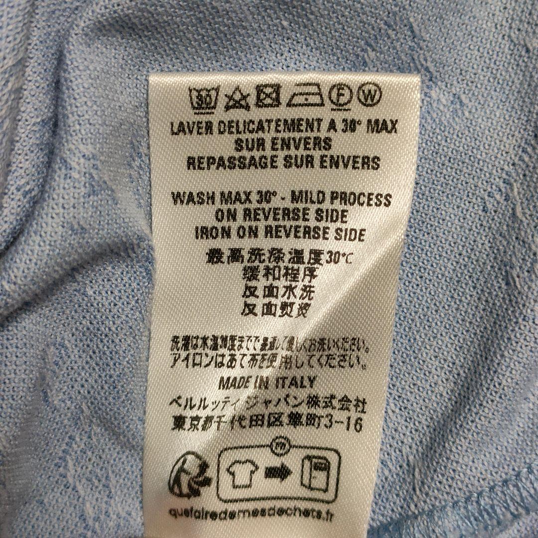 【美品/Lサイズ】ベルルッティ スクリット カリグラフィー 刺繍Tシャツ ブルー