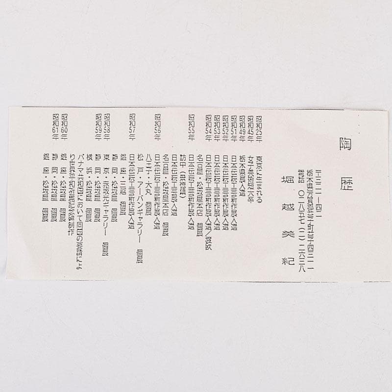 益子焼　堀越美紀作　自然釉　秋桜文　長皿　共箱　N　8681D