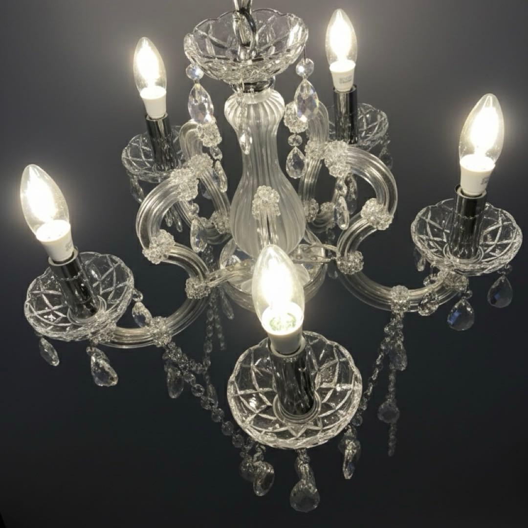 アートワークスタジオ シャンデリア 5灯 クリスタル 照明 リモコン付き