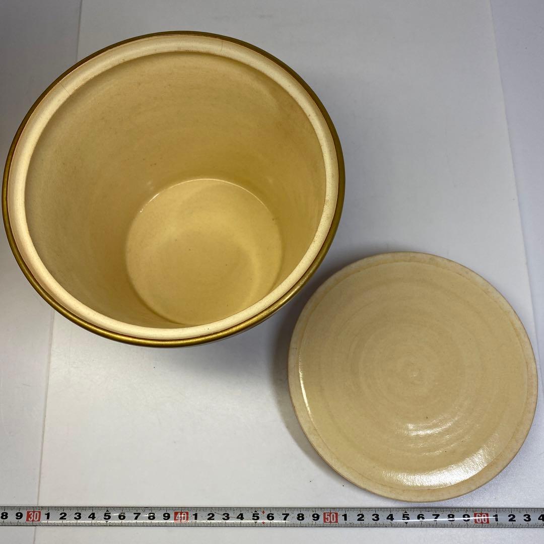 専用　森里陶楽　赤地金蘭松竹梅水指　共箱直径17.5㎝　東Y6-0809①タトチ