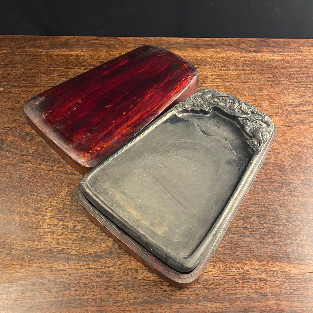 龍紋端渓硯　骨董　文房四宝