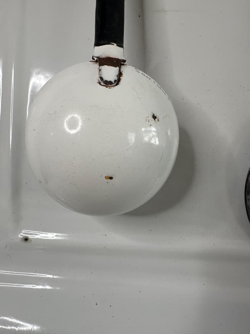 フランス　アンティーク　ホーロー　フレンチキッチン　レードル　ユーテンシルラック