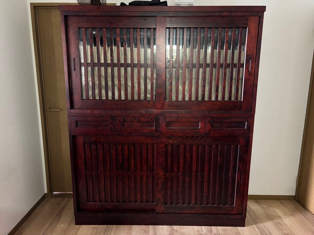 キッチン食器棚 九州民芸 けやき ミズメザクラ ナラ 水屋 箪笥 国産家具