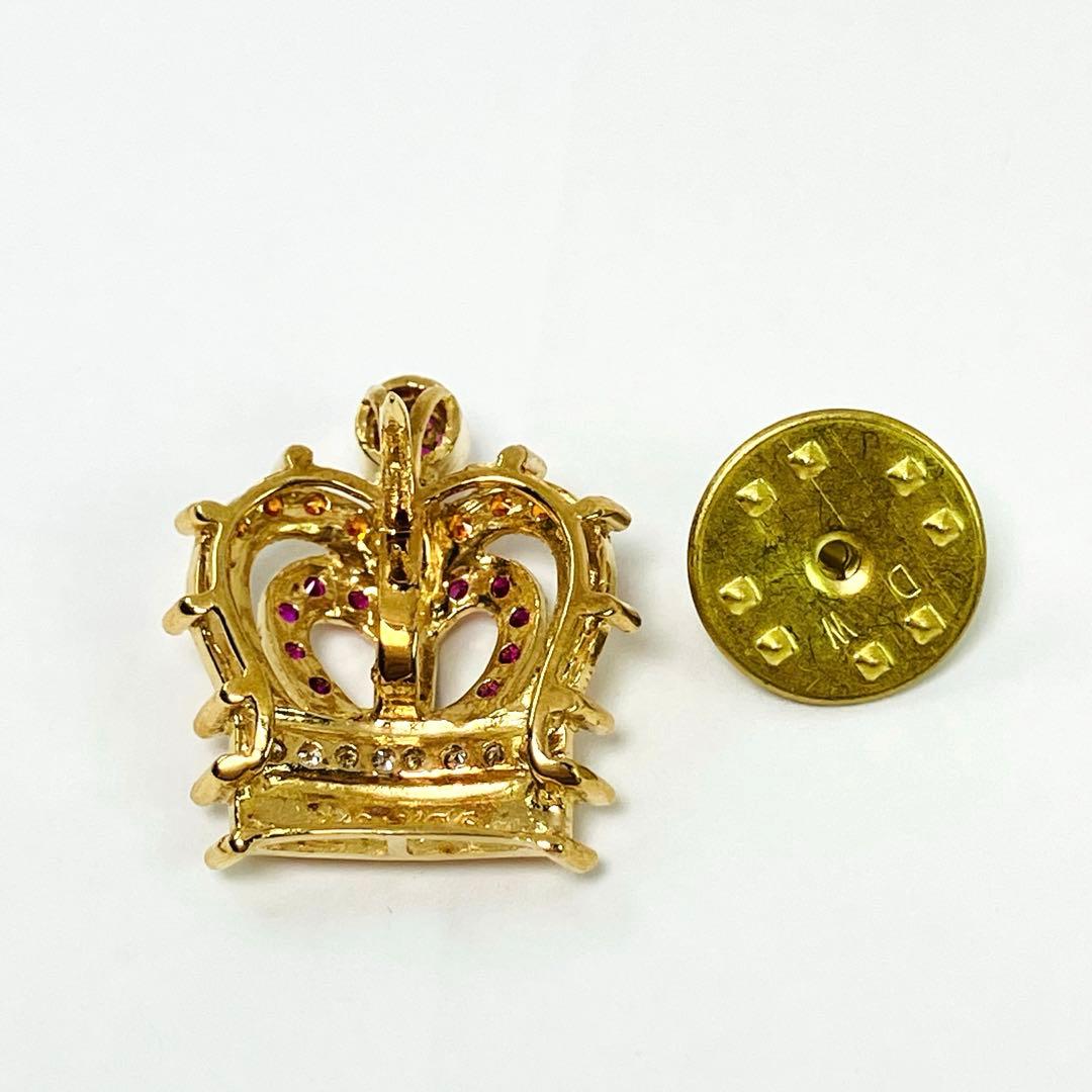 クリスティーナハン 「Peace King-TP」 K18 ダイヤ付王冠ブローチ