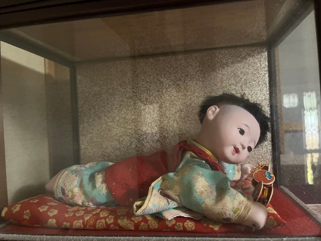 ハイハイ市松人形 透明ケース付き