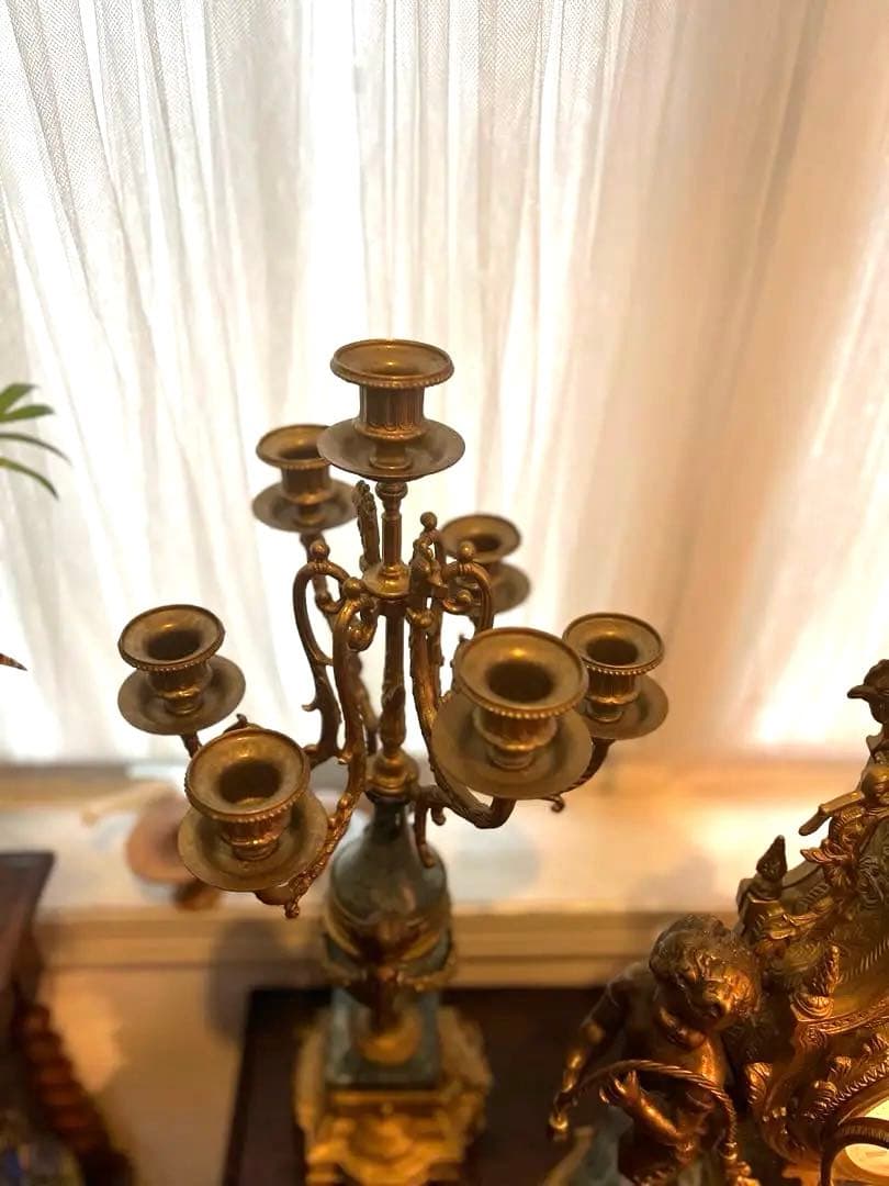 イタリア製 Imperial 置き時計 燭台セット　アンティーク
