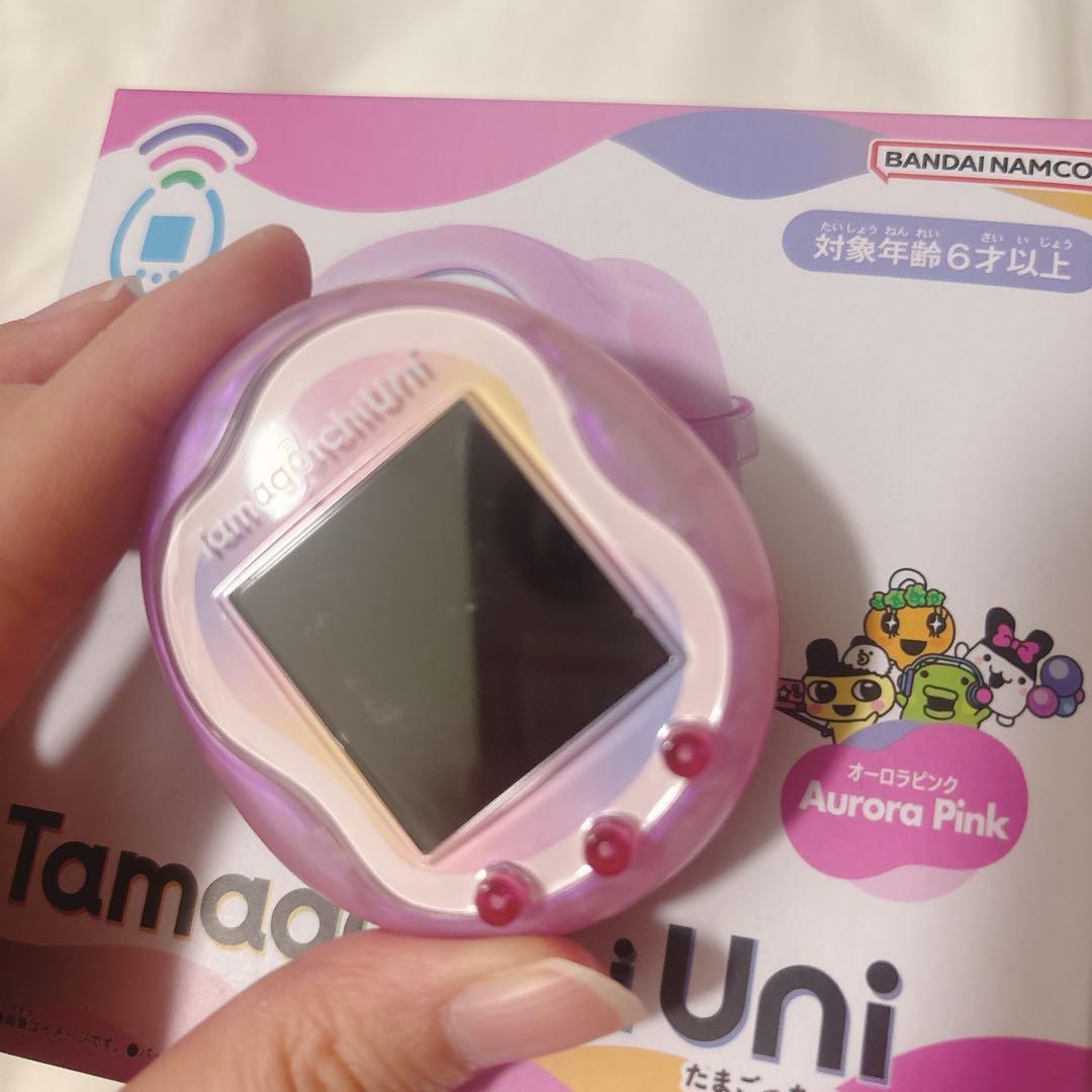 たまごっちユニ オーロラピンク 水色 ケース付き