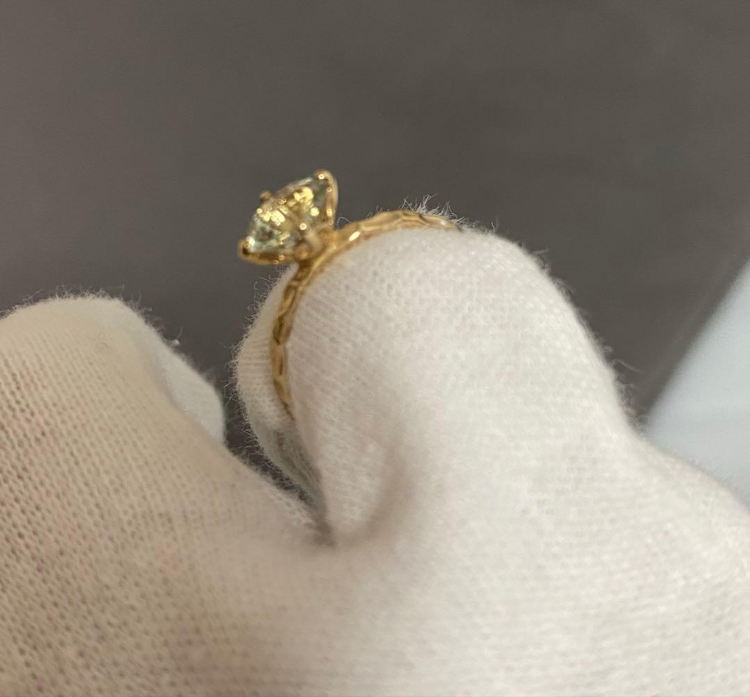 ☆極美品☆ジュエリーツツミ グリーンアメジストリング YG K10 8号