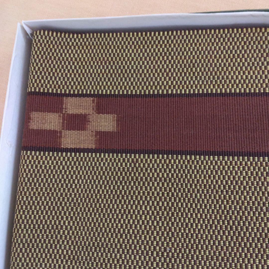 ★単品可 昭和レトロ新品未使用箱入り沖縄みんさー織半幅帯　紺色と茶色の2本セット