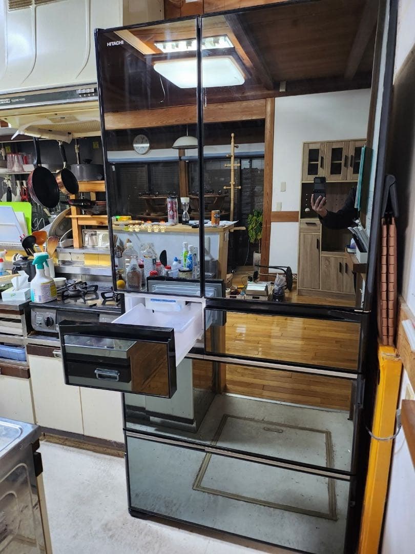 R-WXC74N(X) 735L 大型 ブラック 冷蔵庫 両開き ミラー仕上げ