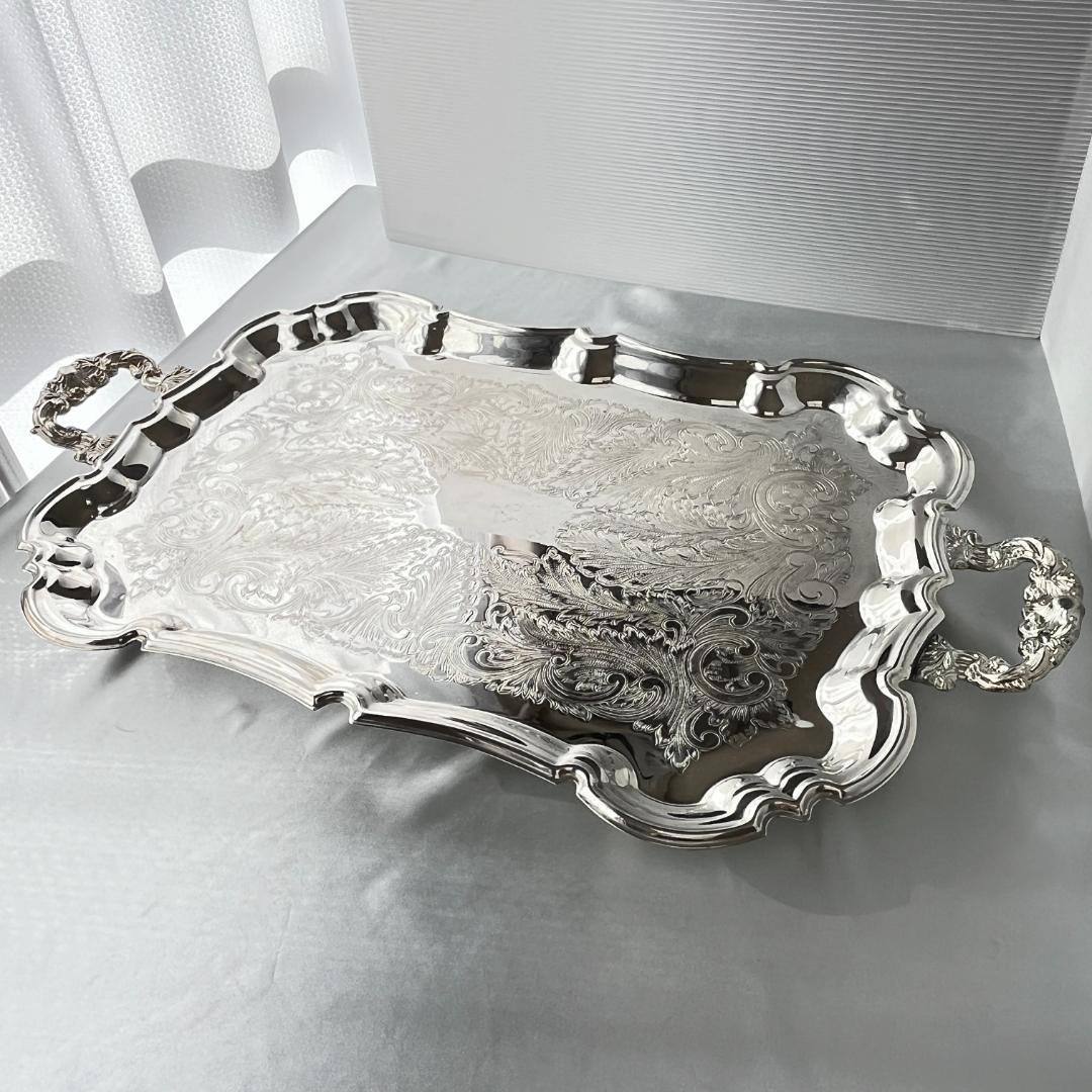 【KENT】ギャラリートレー　59cm 特大 ハンドル 装飾フット