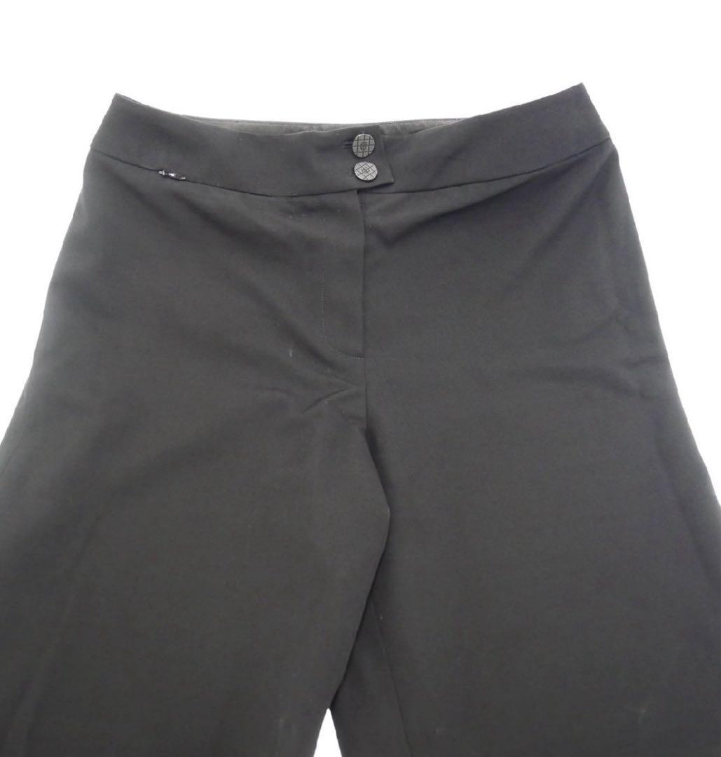 シャネルCHANELワイドパンツズボン黒ブラックココマーク２ボタンM38極美品