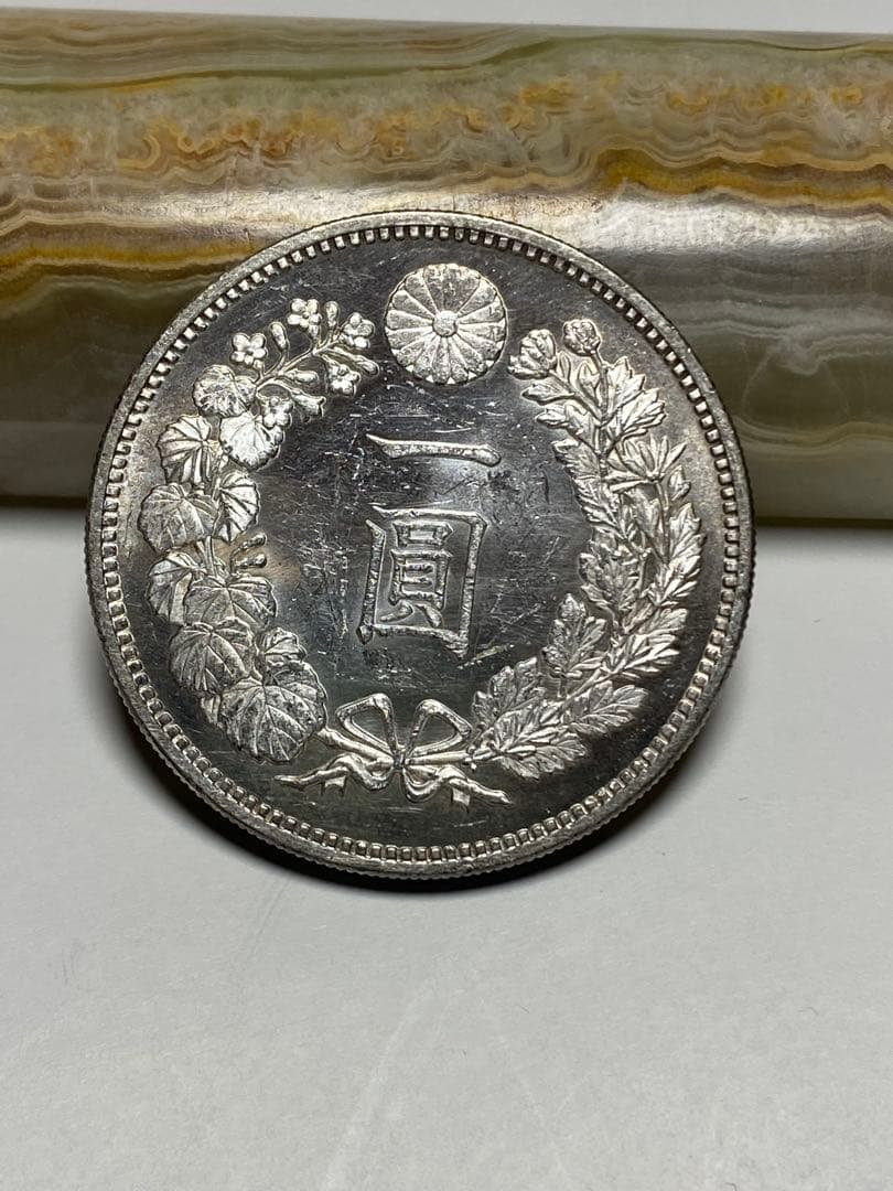 一円銀貨、明治１７年、綺麗、銀貨、、古銭