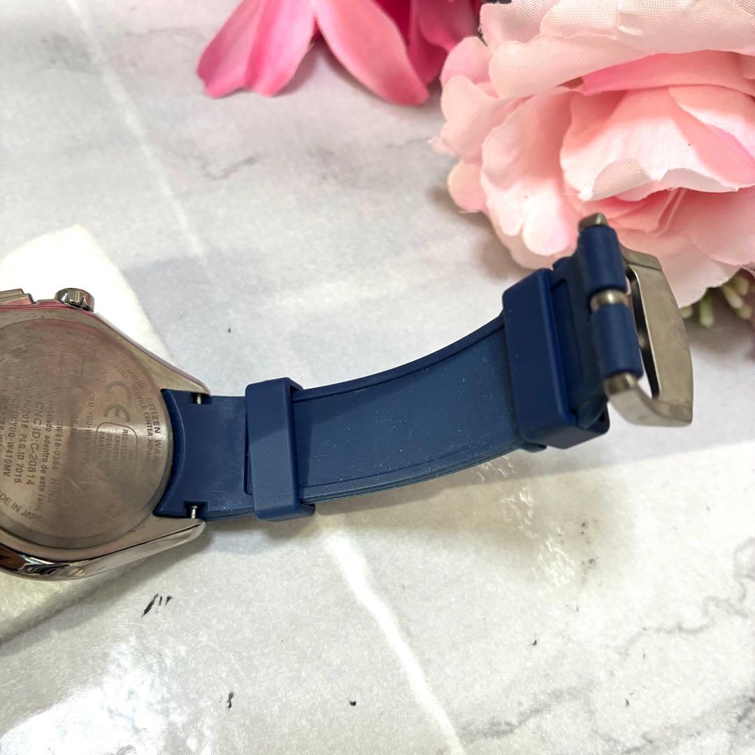 【美品】シチズン 腕時計 Bluetooth ソーラー W410 ネイビー