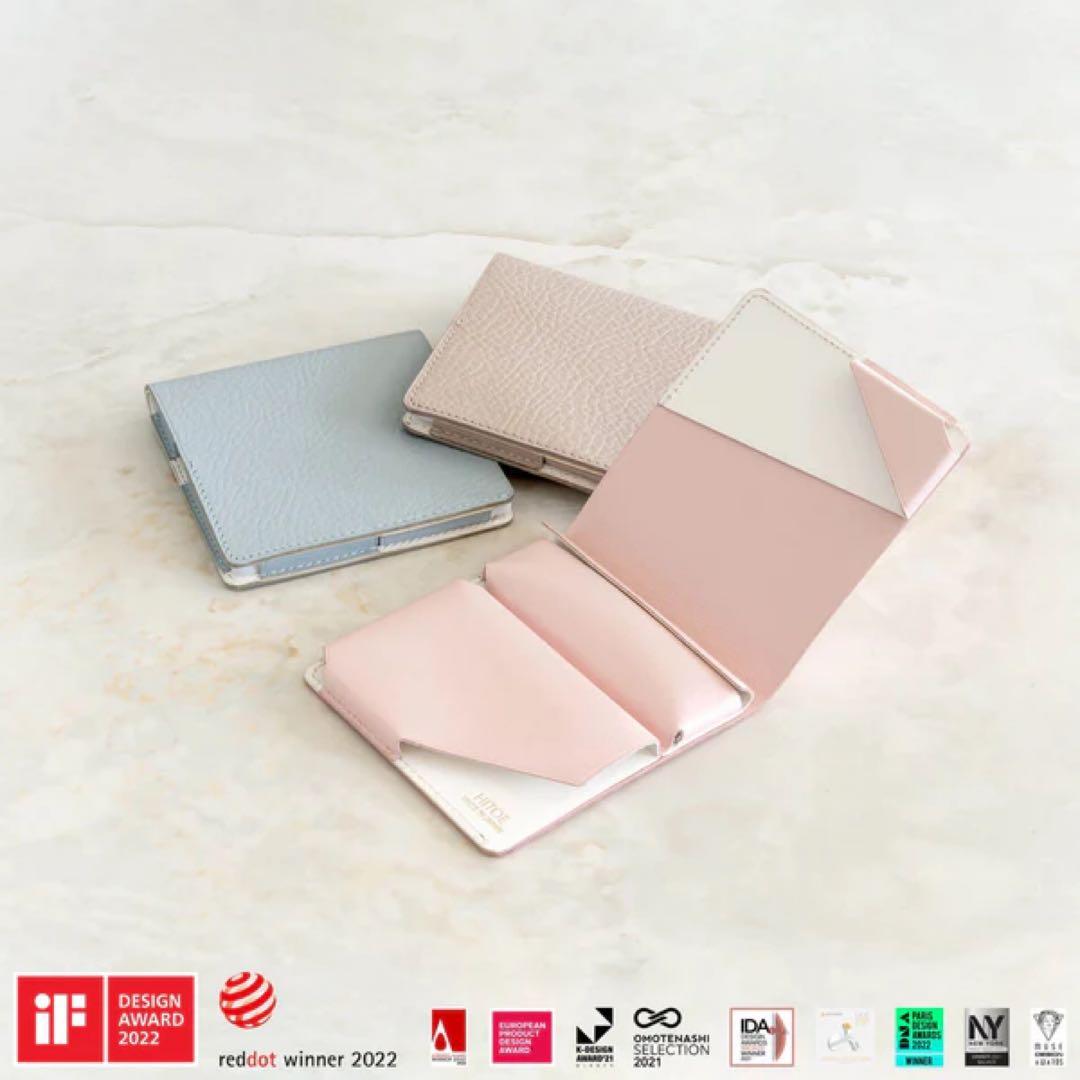 【美品】SYRINX Hitoe Fold Aria 折り財布 ピンク レザー