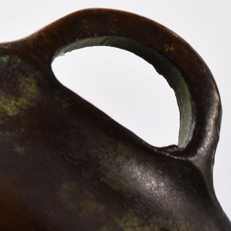 中国　古銅宣徳銅　漢詩刻　沖耳爐　香炉　V R8474